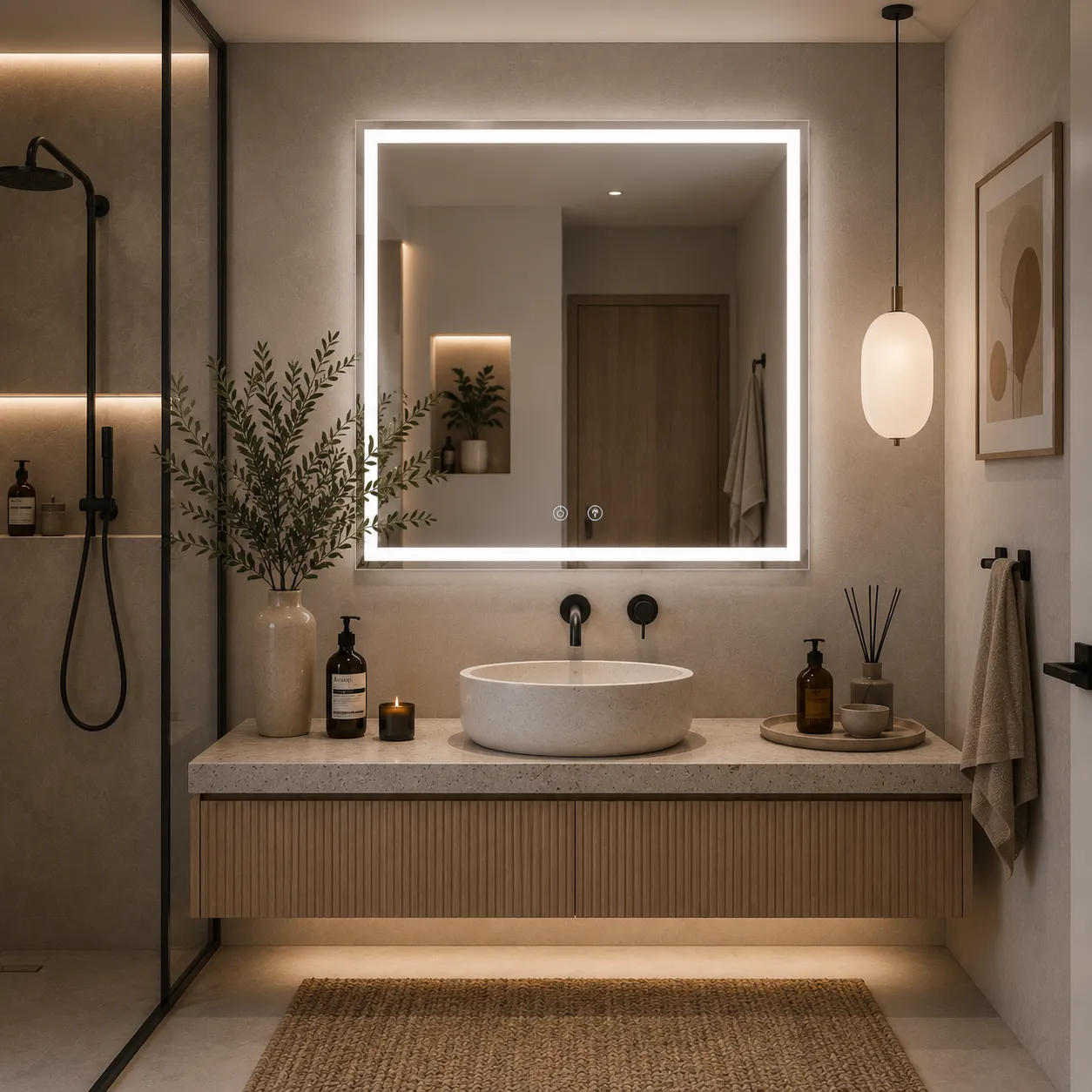 Alessandro Design WAMOSK oglinda LED 75x90cm alba senzor