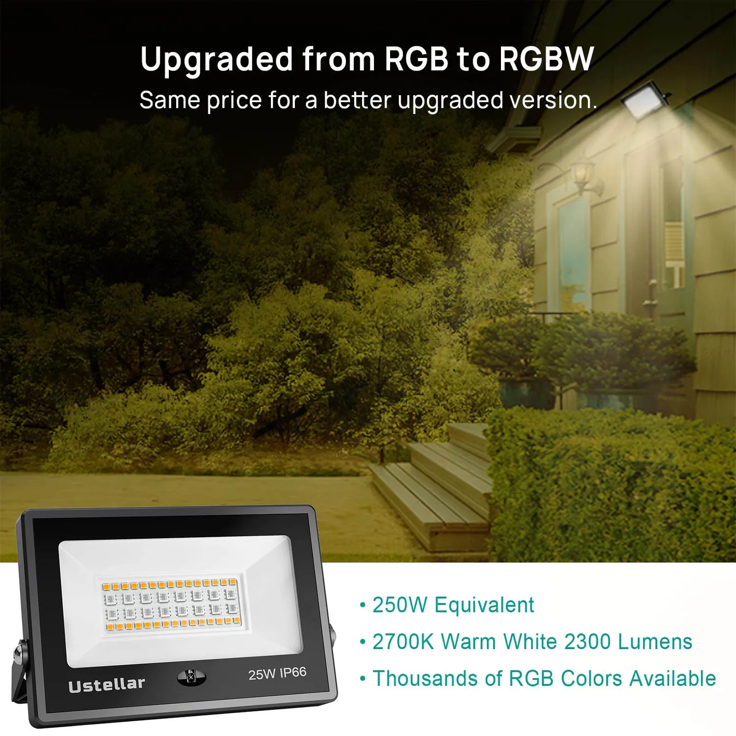 Ustellar 25W proiector LED RGBW colorat 1 buc scena