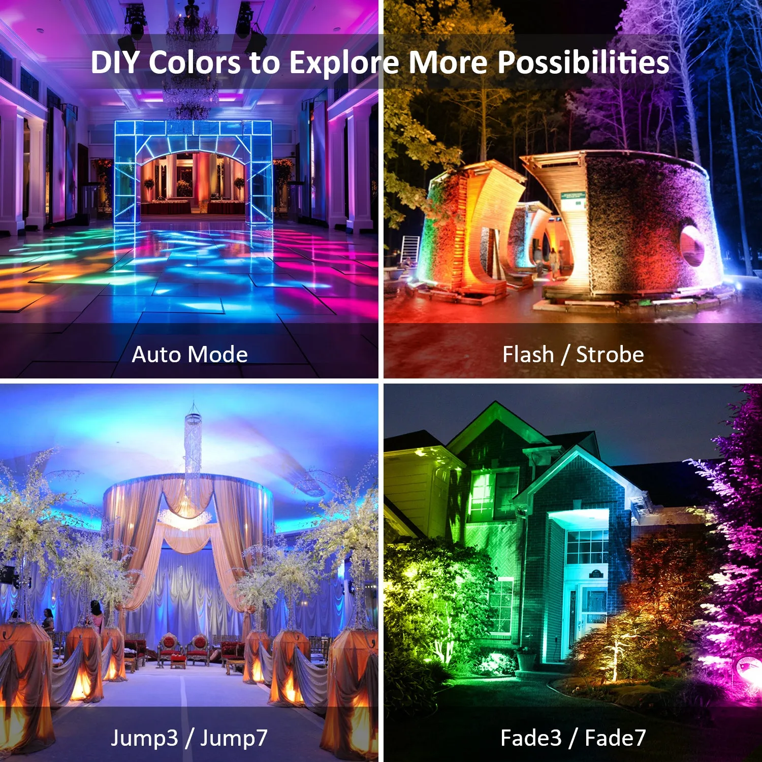 Ustellar 25W proiector LED RGB colorat exterior set 2 bucati