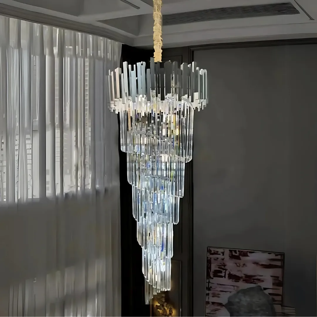 Alessandro Design BLOIS candelabru cristal argintiu E14 60cm