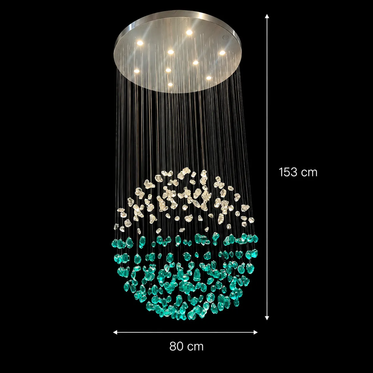 Alessandro Design Supremo candelabru LED 63W verde sticla