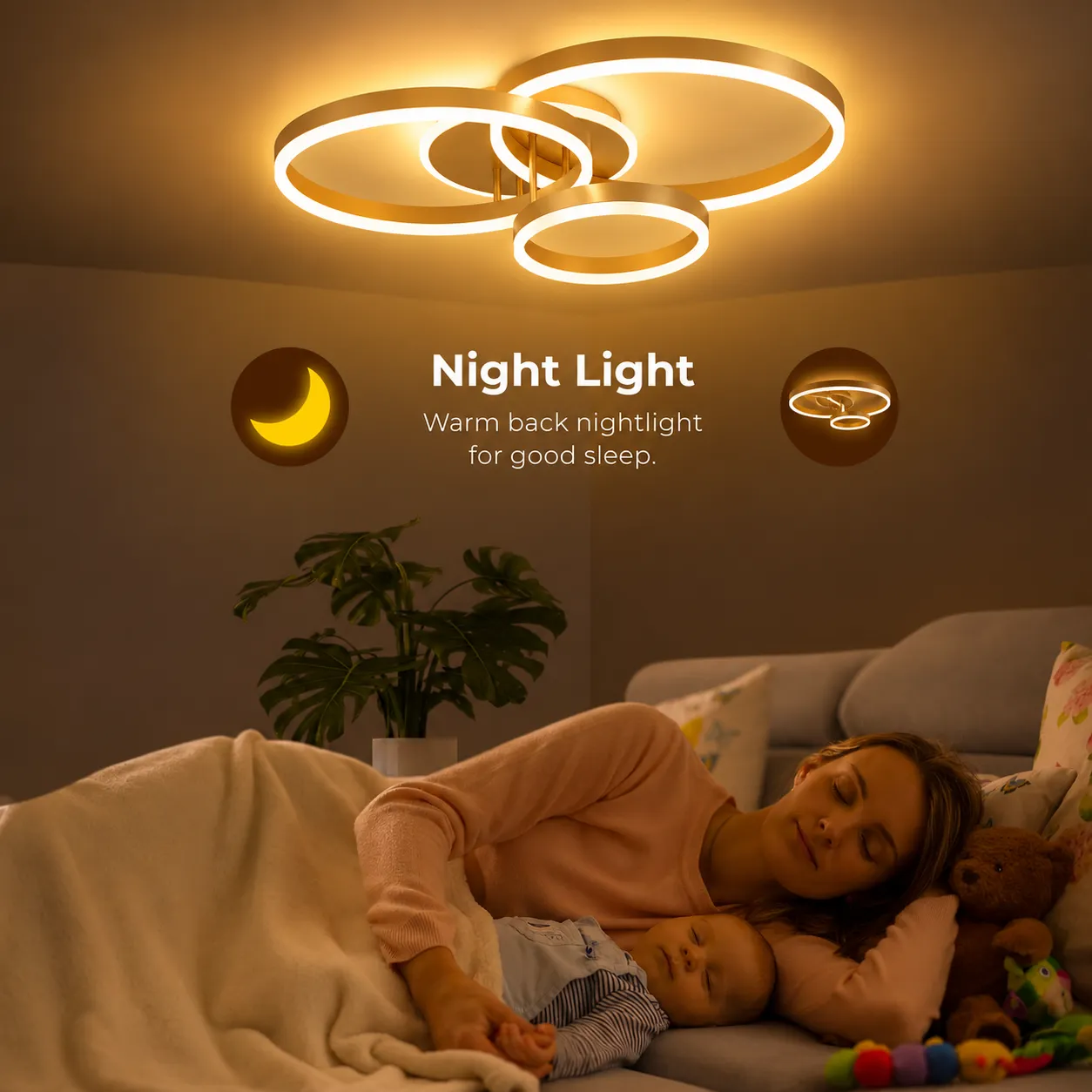 Alessandro Design Riga Lilith Lustra LED 68W Aurie 3 Cercuri