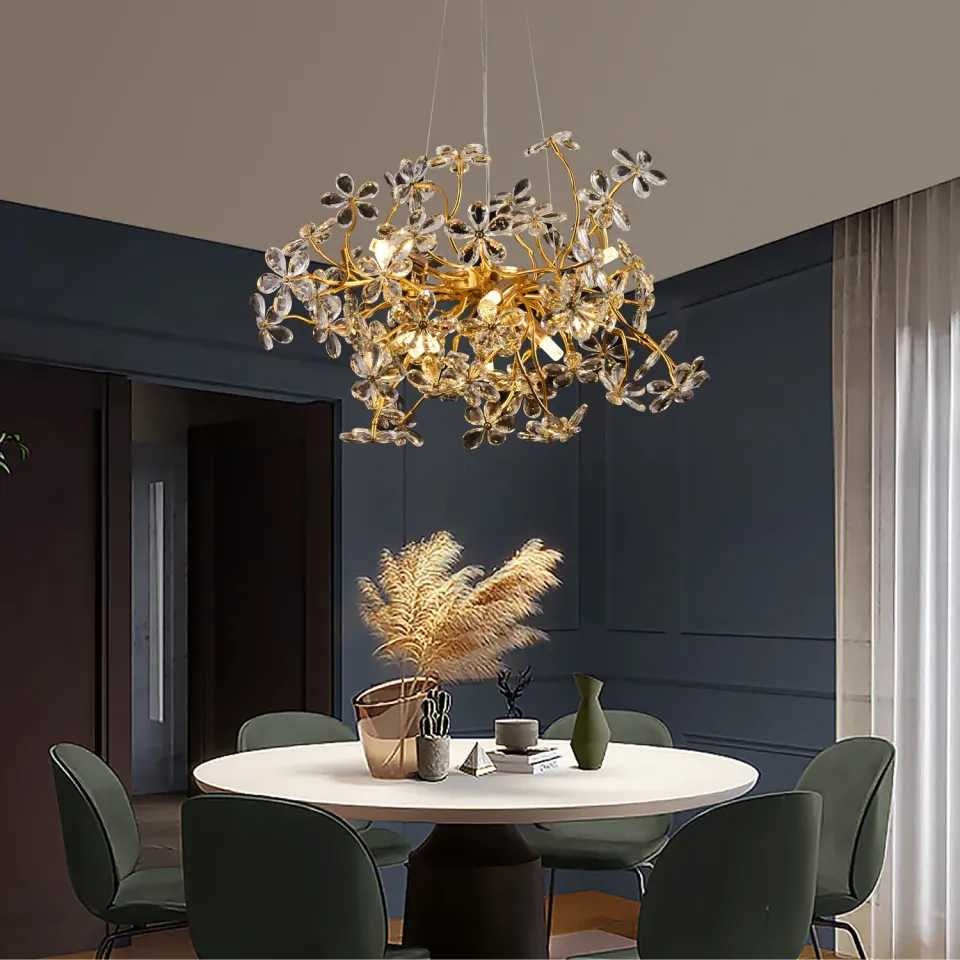 Auraflor Regalis candelabru cristal cromat 12xG9 D75cm