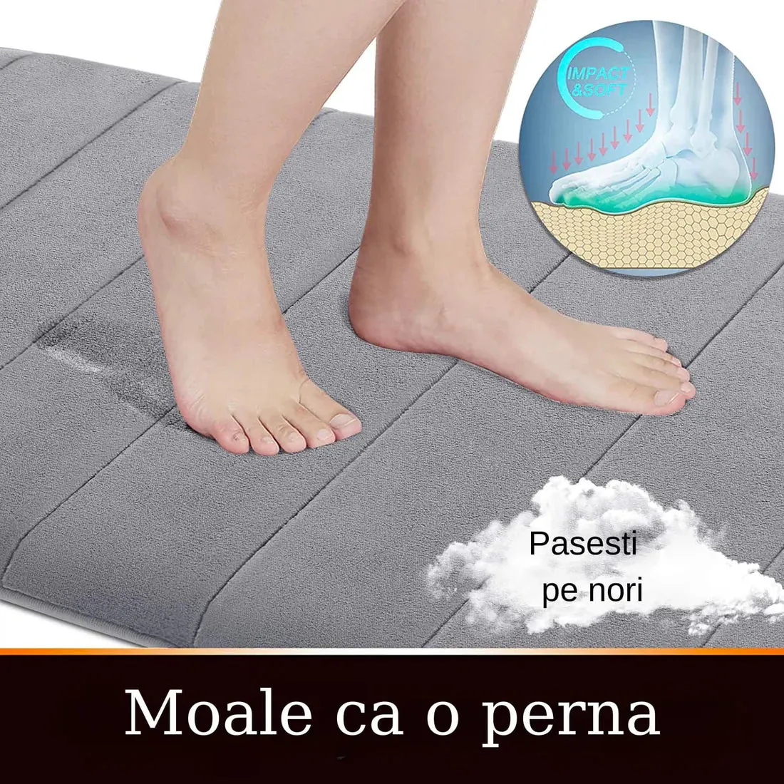 Alessandro Design covor baie gri 50x80cm antiderapant