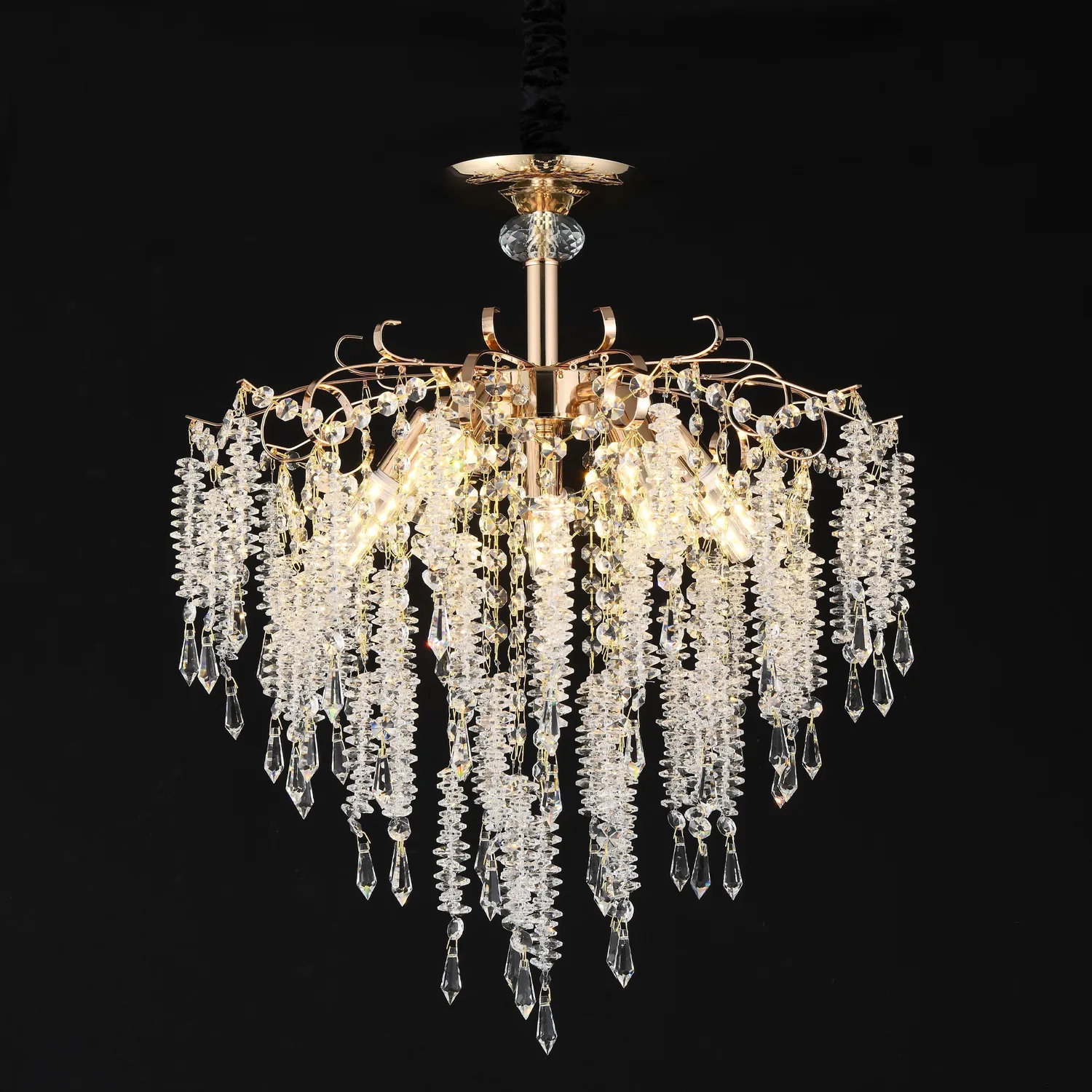 Alessandro Design Strozzi Eleganza 5xE14 candelabru cristal 50cm auriu