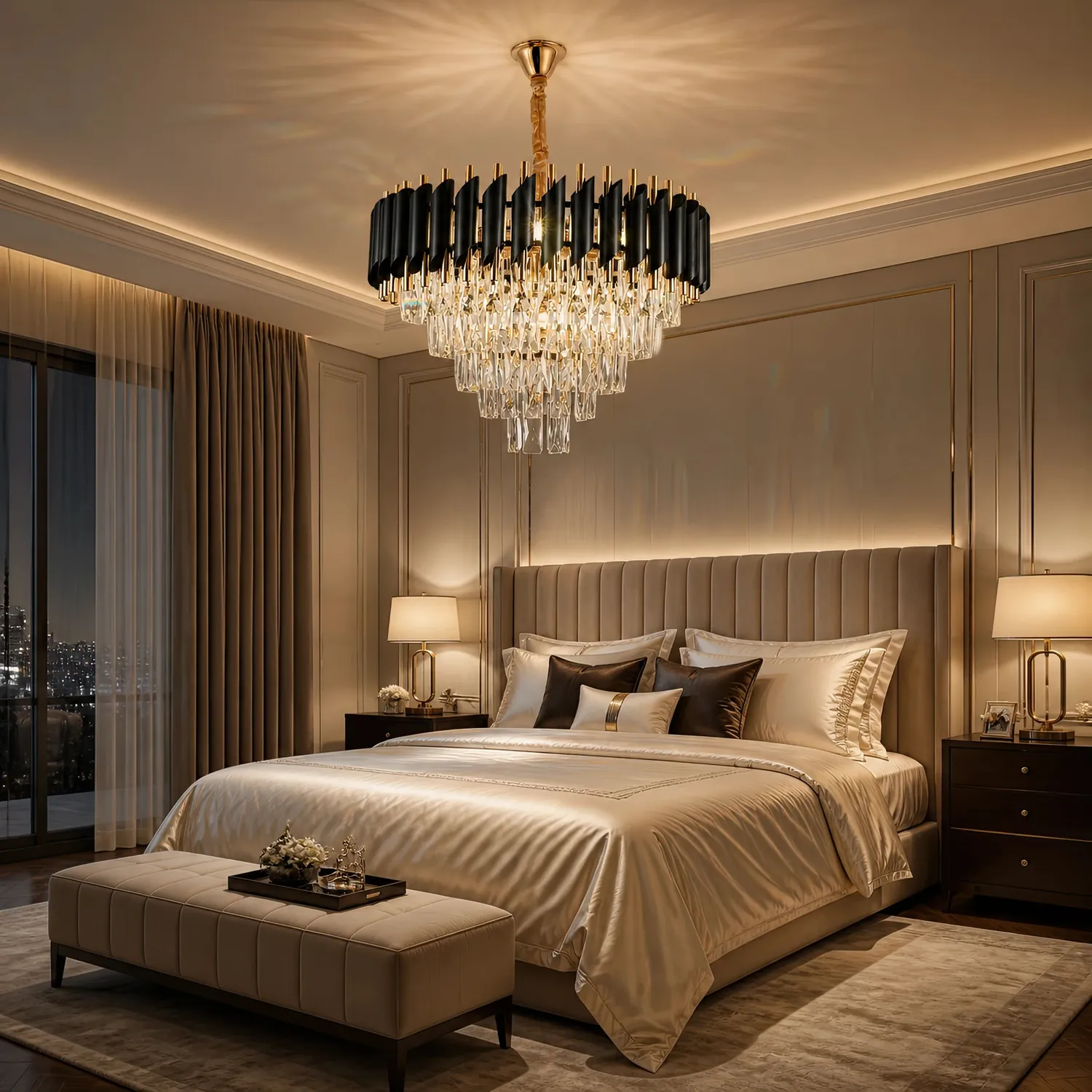 Alessandro Design Versailles Elegance candelabru cristal auriu 8xE14