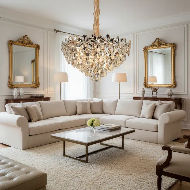 Alessandro Design Magno candelabru cristal auriu 11xE14 60cm