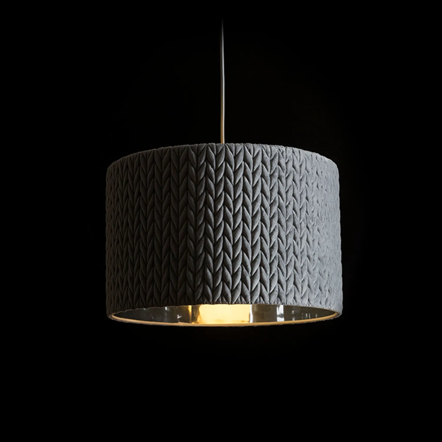 rendl light studio AINO pendul gri crom cu abajur tricotat