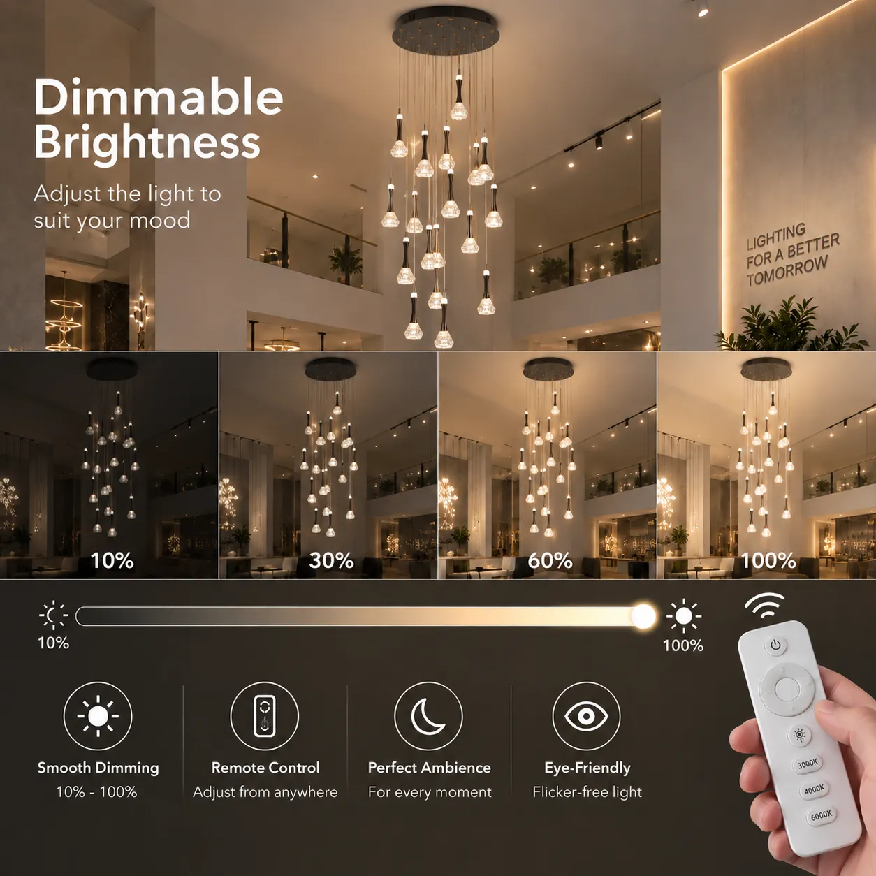 Gondar lustra LED crom 120W dimabila 60cm 25 elemente