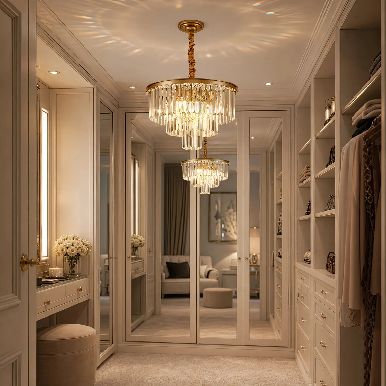 Alessandro Design Chambord lustră cristal 3xE14 aur mat