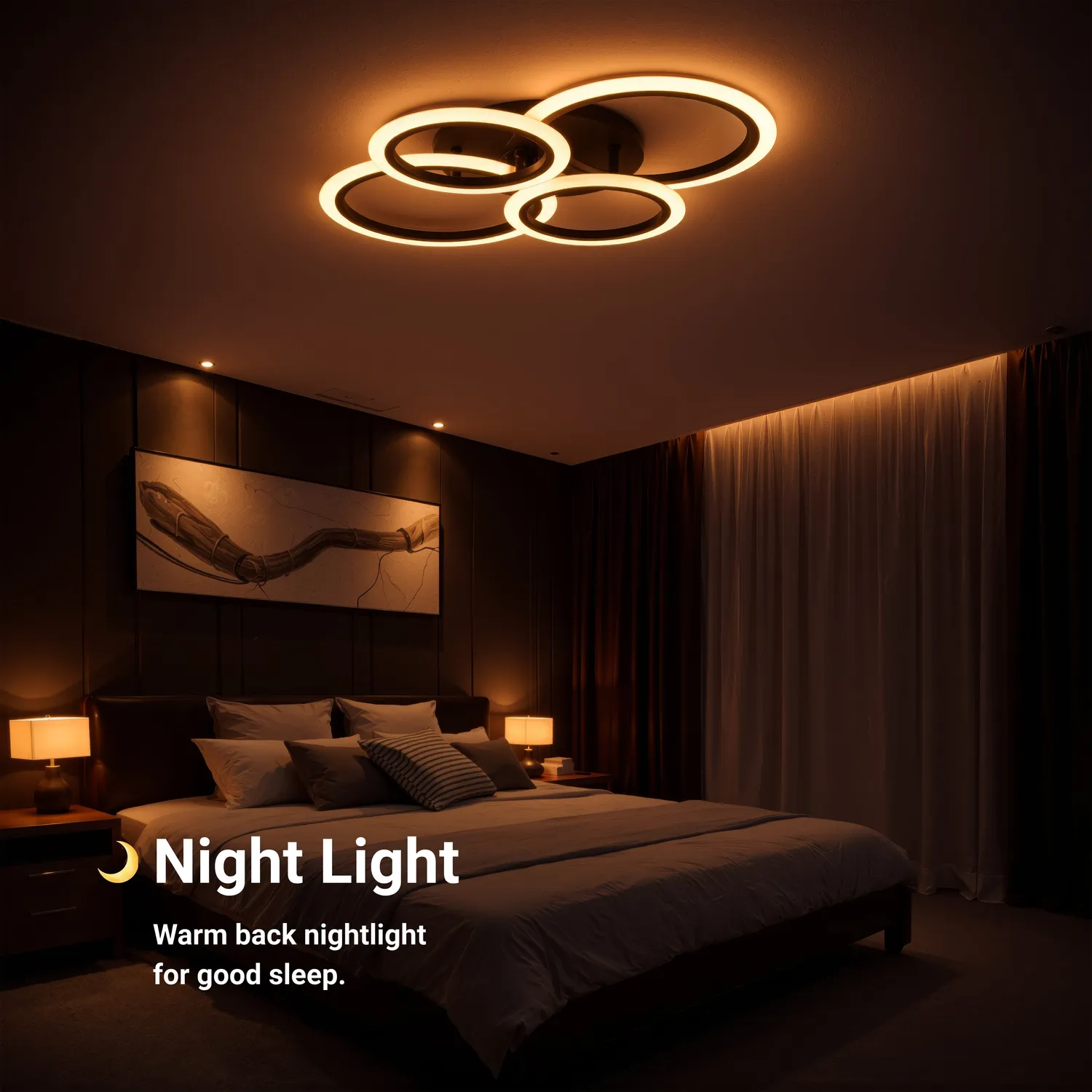 Alessandro Design Betty 43W lustra LED neagra 4 cercuri dimabila