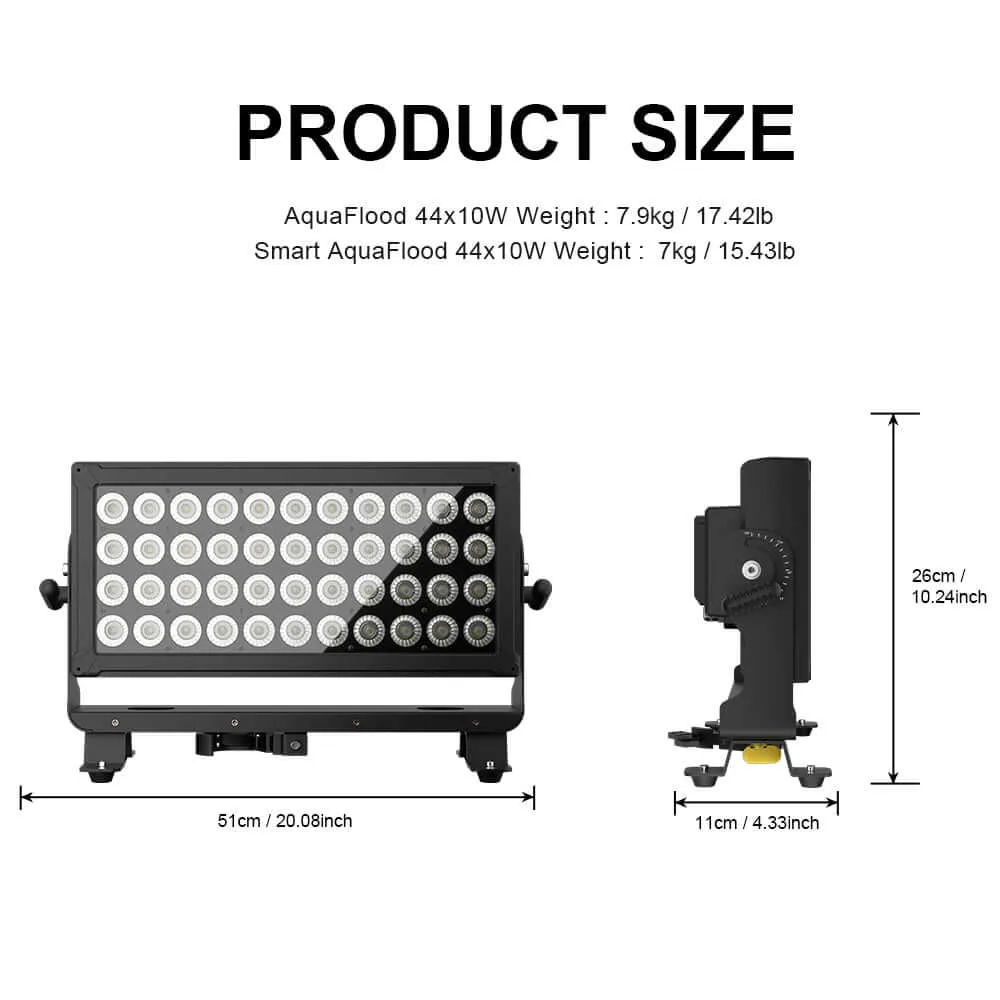ShockCore Flood proiector LED 44x10W RGBW frost