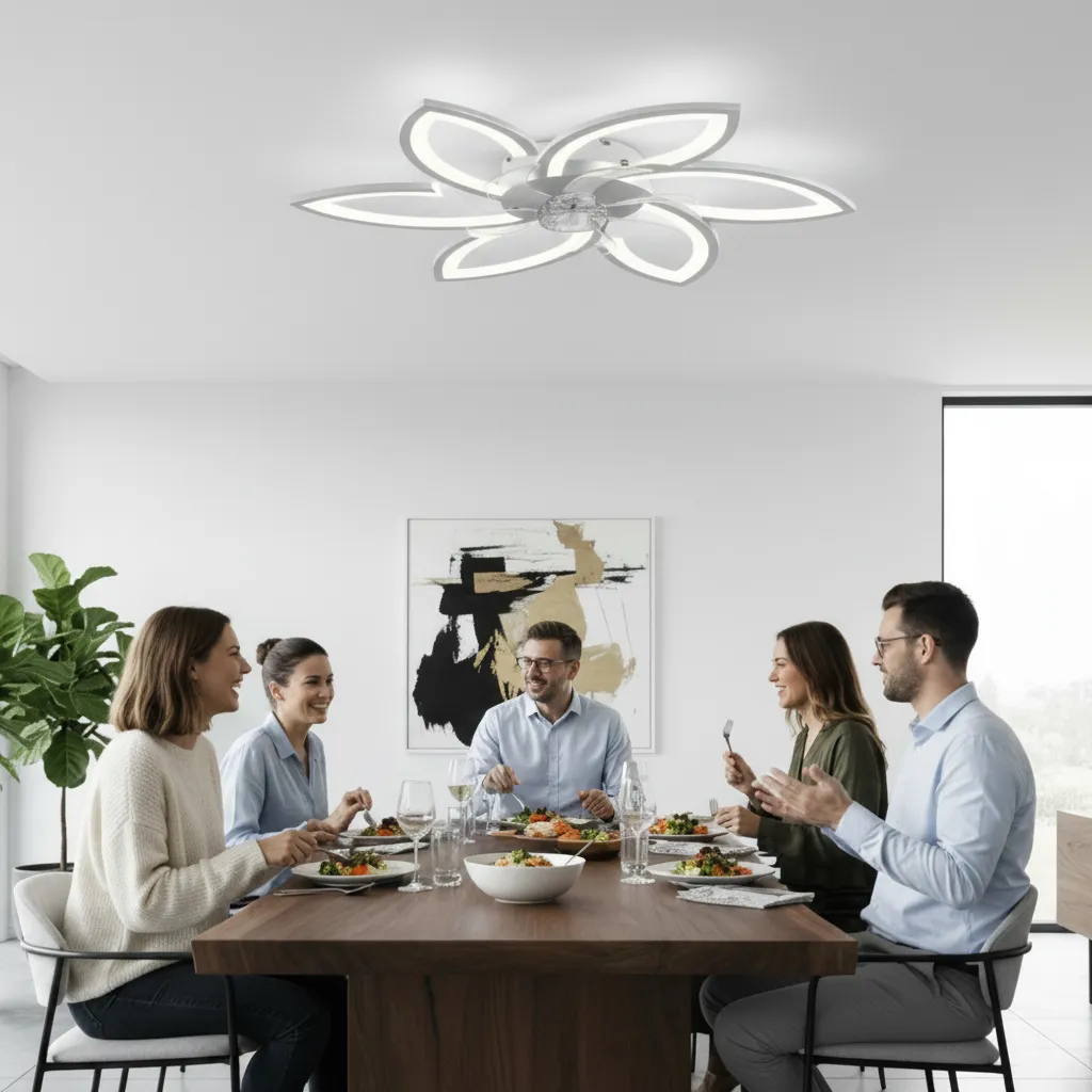 Alessandro Design Anemo lustra LED ventilator alba 36W 76,5cm