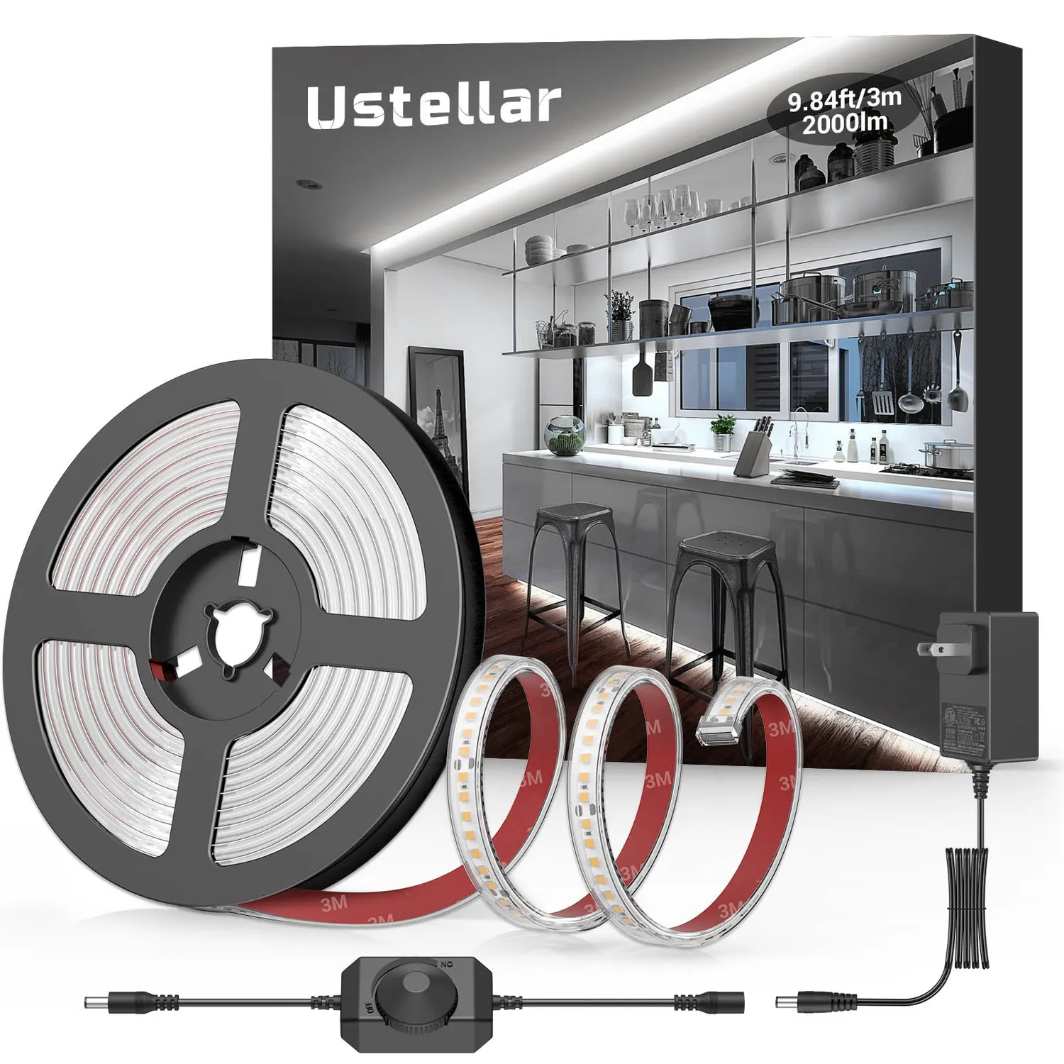 Ustellar banda LED alba exterior IP65 5m lumina rece