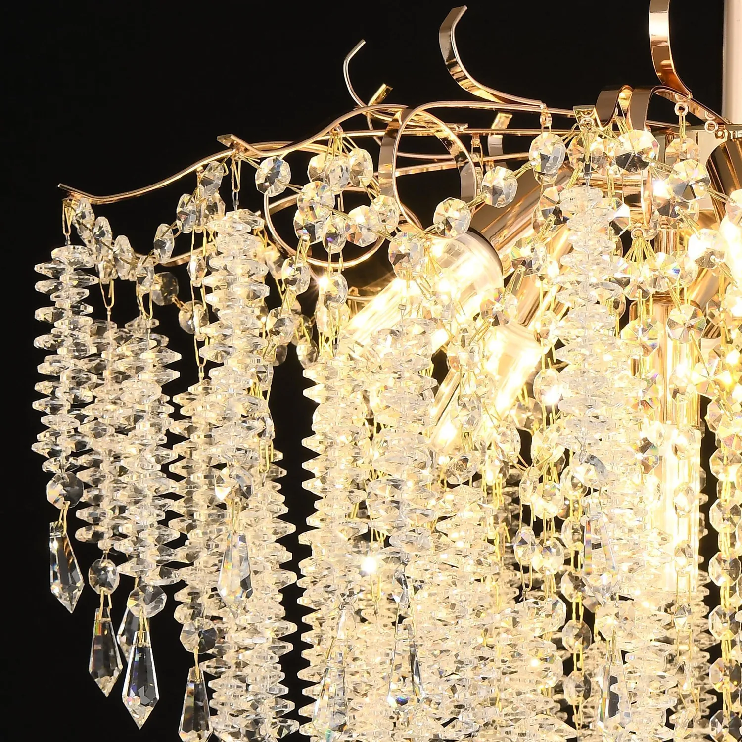 Alessandro Design Strozzi Magno candelabru cristal auriu 60cm 8xE14