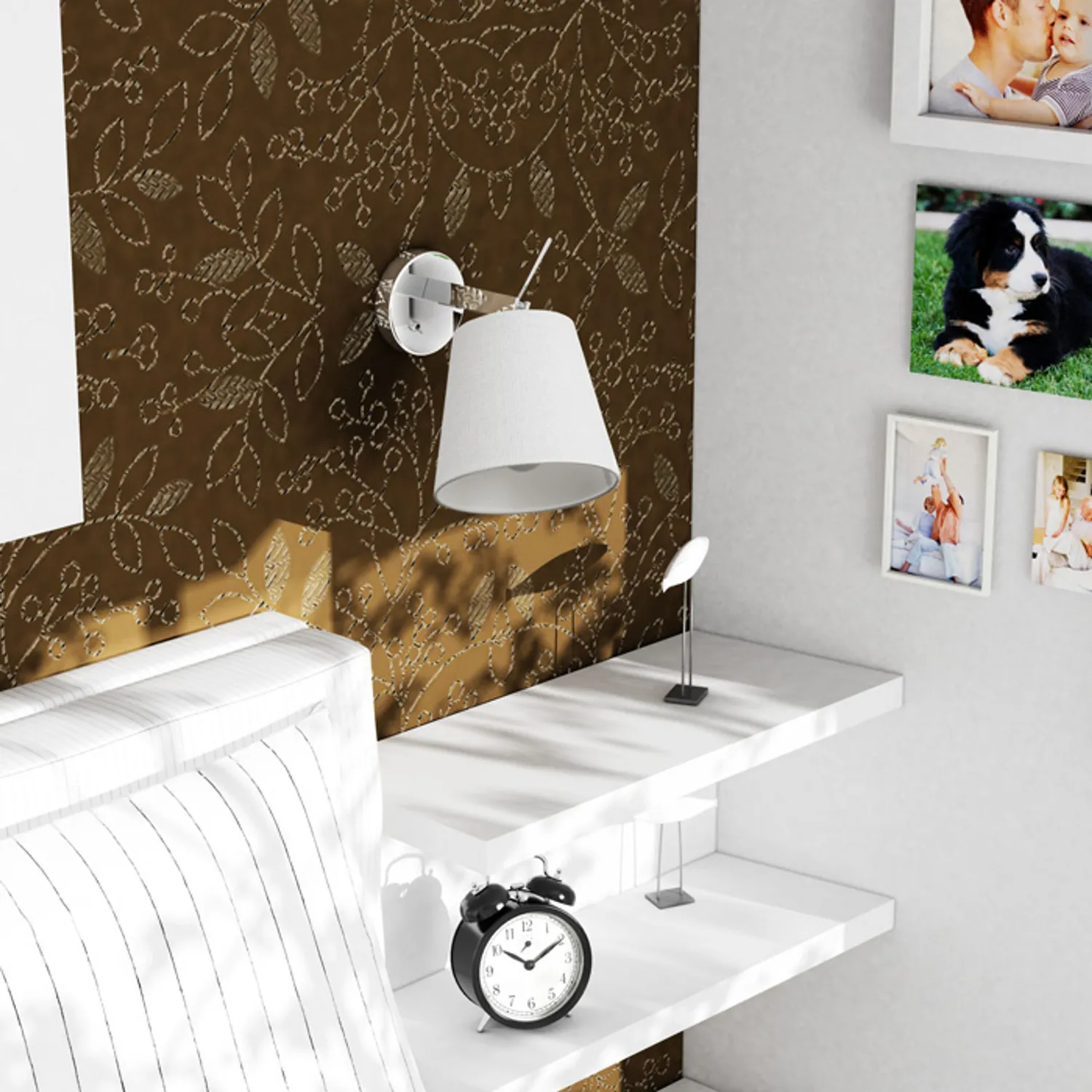 Rendl Jersey aplica de perete alb crom textil