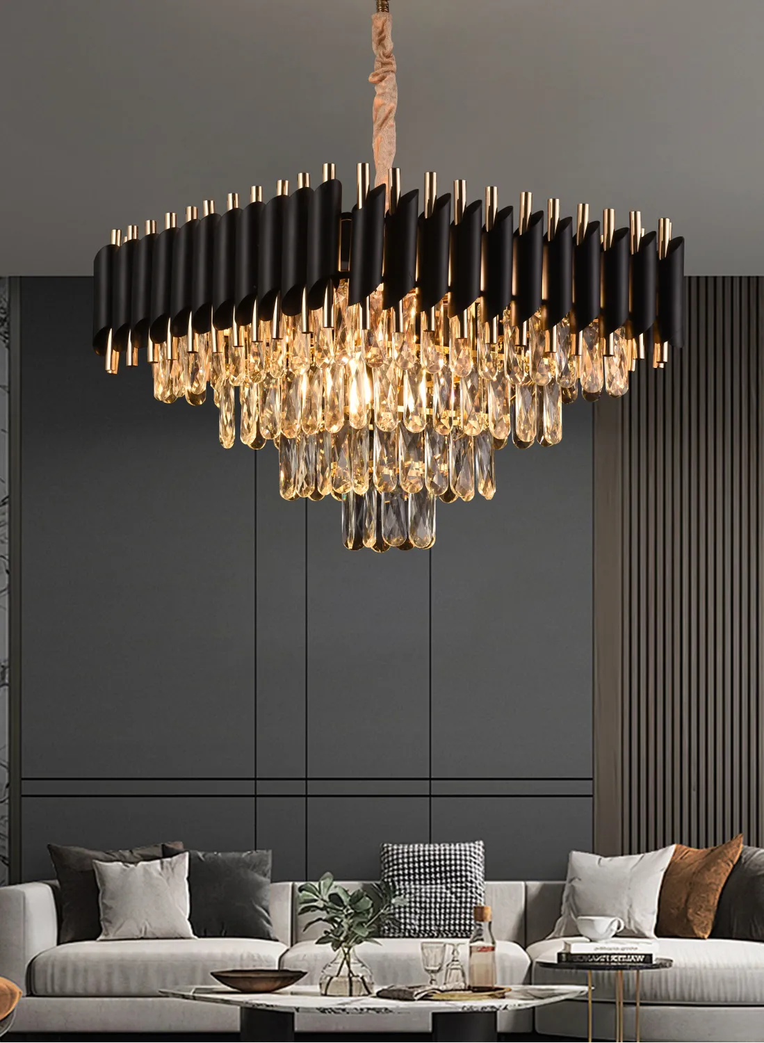 Alessandro Design Versailles Nobile candelabru cristal auriu 5xE14