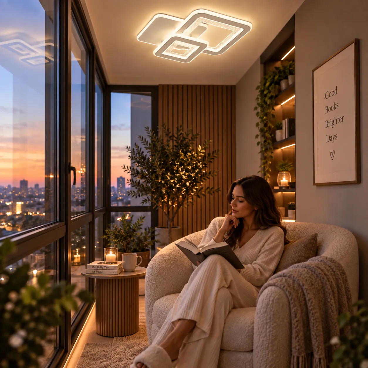 Alessandro Design Square lustra LED 57W 3 patrate alba