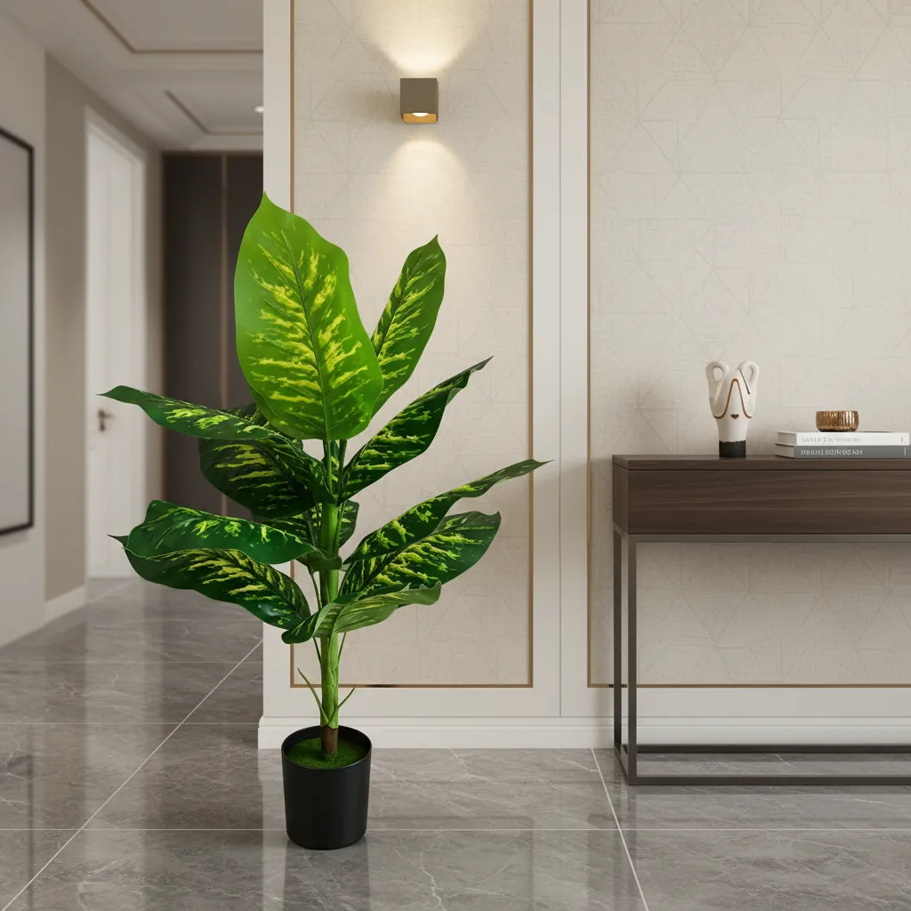 Alessandro Design Dieffenbachia plantă artificială 100cm verde ghiveci