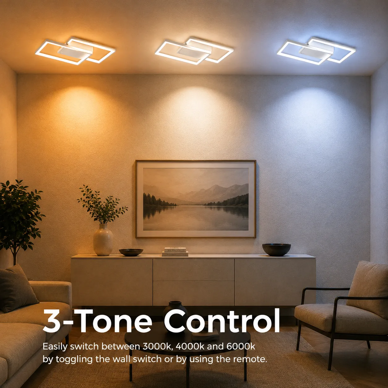 Alessandro Design LANDYN 37W lustra LED alba 2 patrate