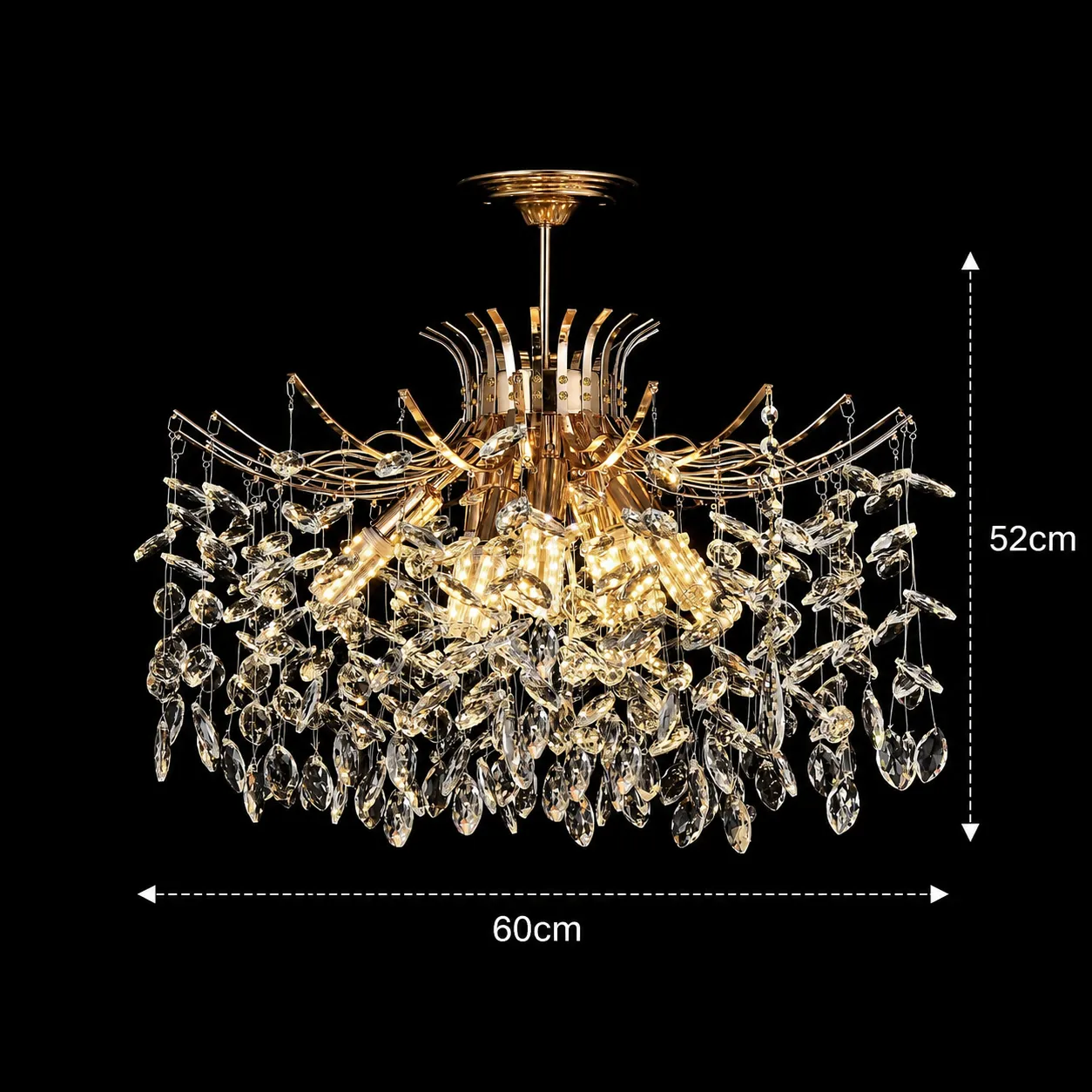 Alessandro Design PROWES Magno candelabru cristal 10xE14 auriu