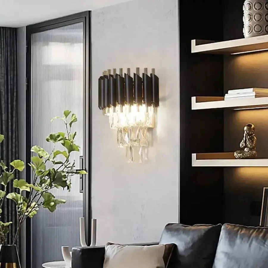 Alessandro Design Versailles Piccolo aplica cristal 2xE14 neagra