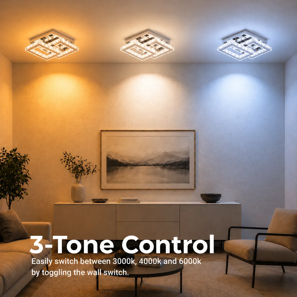 Alessandro Design Jeremiah lustra LED 48W crom 2 patrate