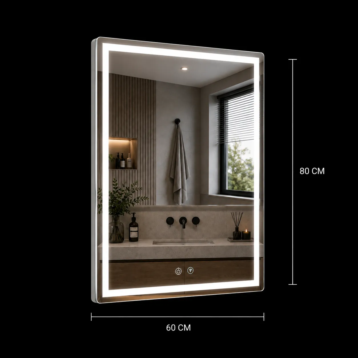 Alessandro Design WAMOSK oglinda LED 60x80cm alba cu dezaburire