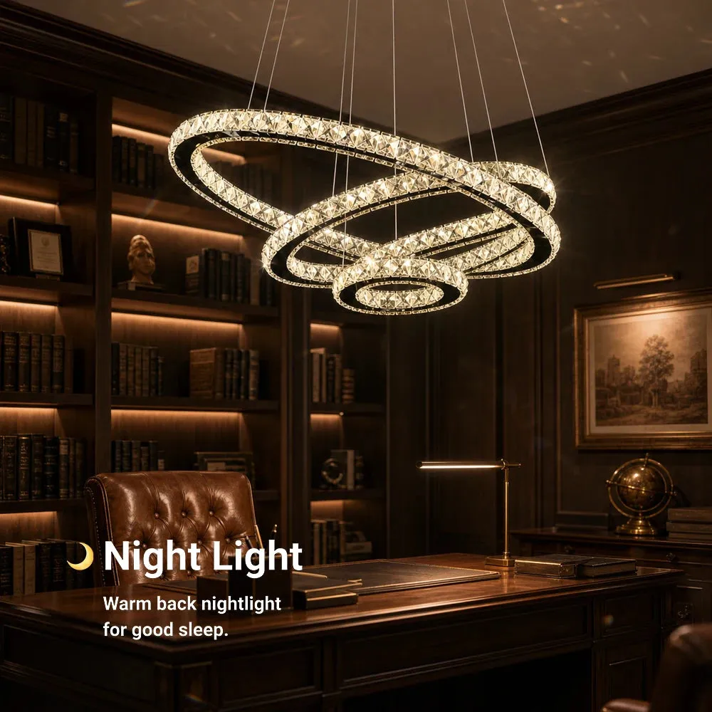 Alessandro Design Prism Luminis 79W lustra LED 3 cercuri crom dimabila