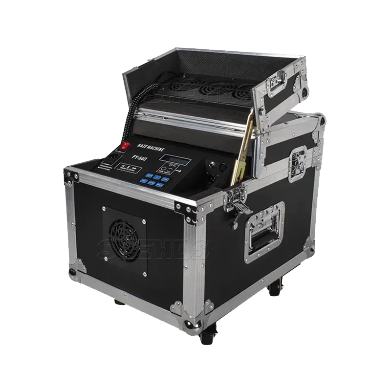 Shehds masina fum 660W DMX cu flight case 1,5L