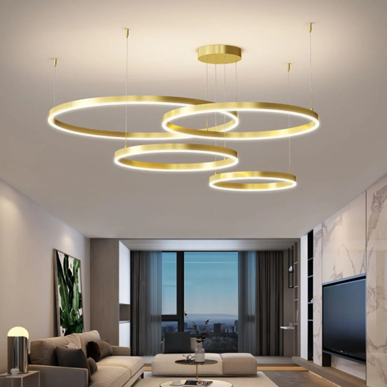 Alessandro Design LT813/4GD lustra LED 139W aurie 4 cercuri