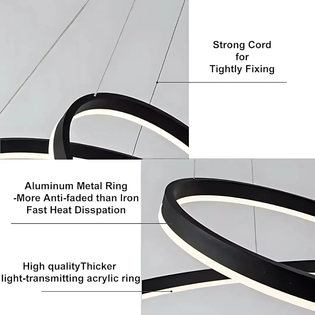 Alessandro Design PAGANO lustra LED neagra 2 cercuri 47W