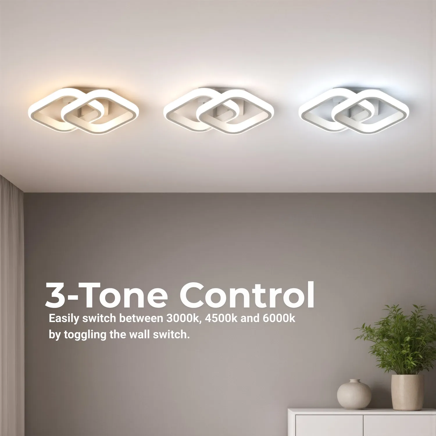 Alessandro Design VERTEX lustra LED 24W alba 2 romburi 3000-6000K