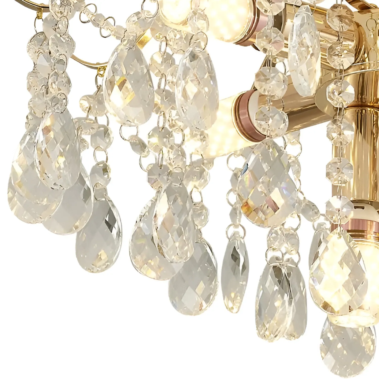 Alessandro Design Fiamma candelabru cristal auriu 45cm