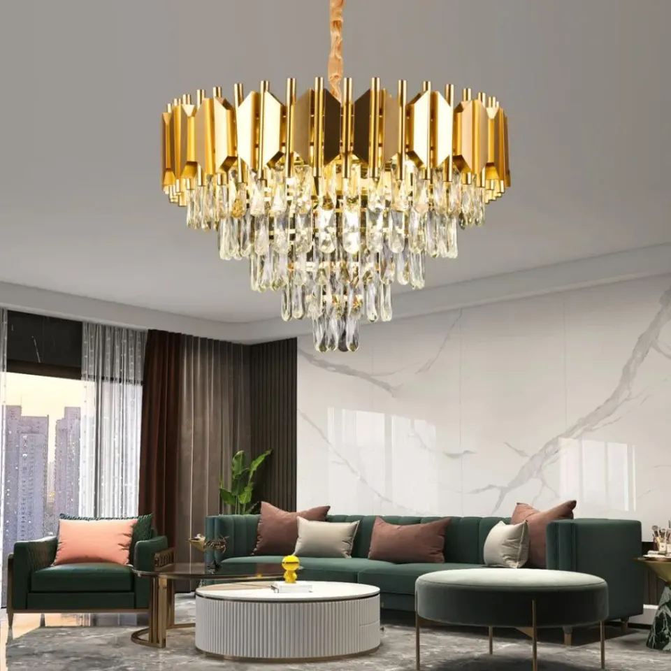 Alessandro Design Braylen candelabru cristal auriu 8xE14