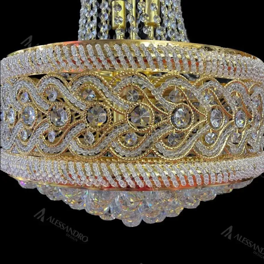 Alessandro Design Selim candelabru cristal 14xE14 auriu K9