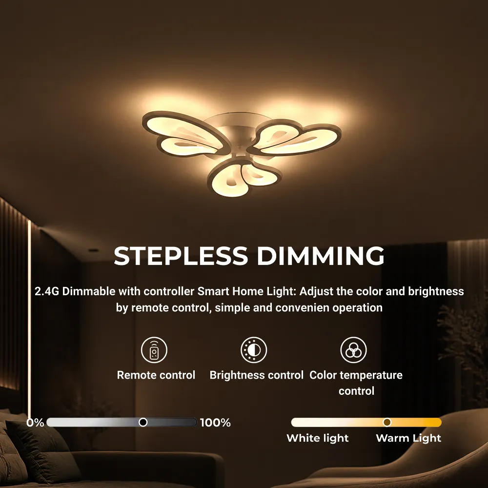 Alessandro Design Blossom lustra LED 40W alba cu telecomanda