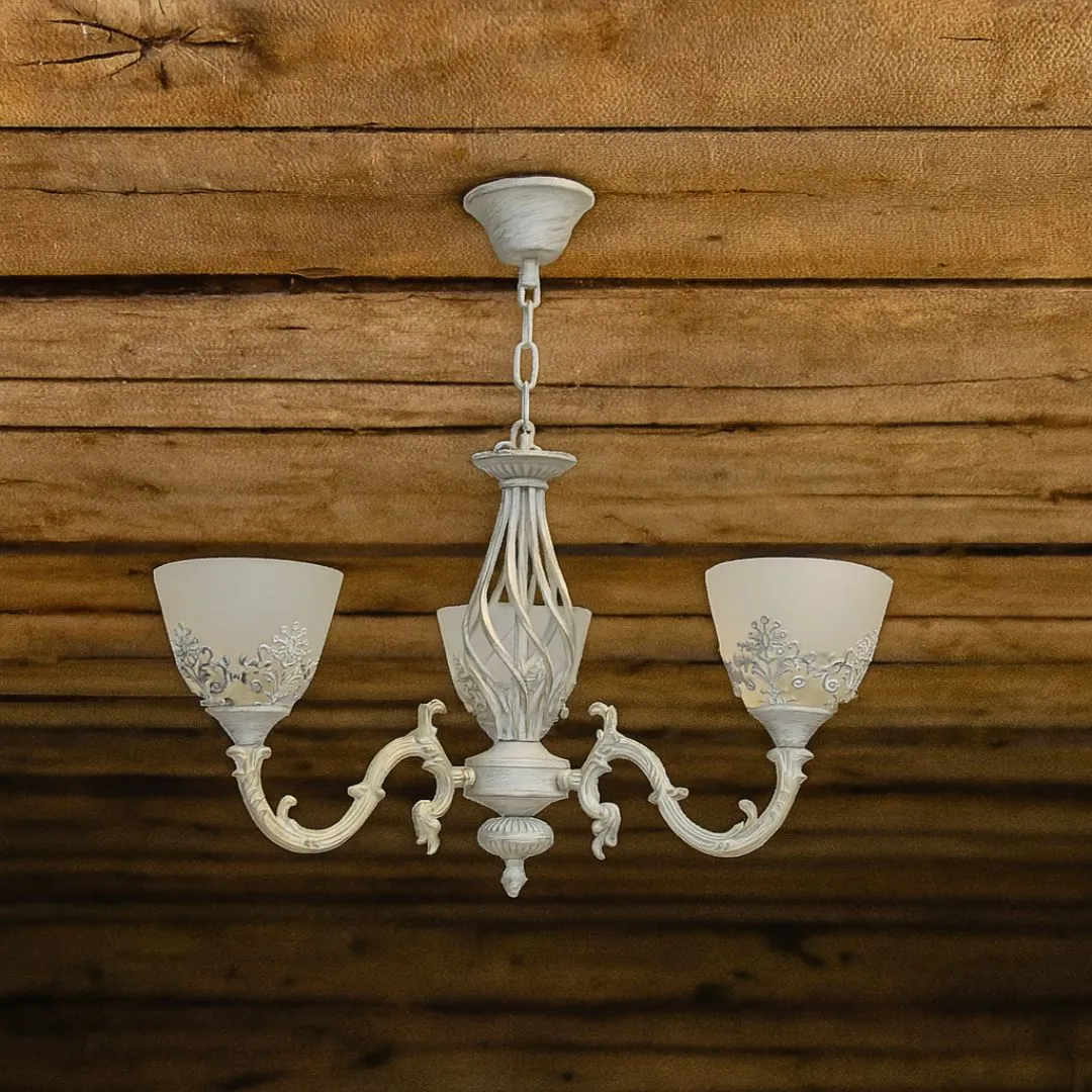 Alessandro Design COTTAGE lustra vintage alba 3xE27