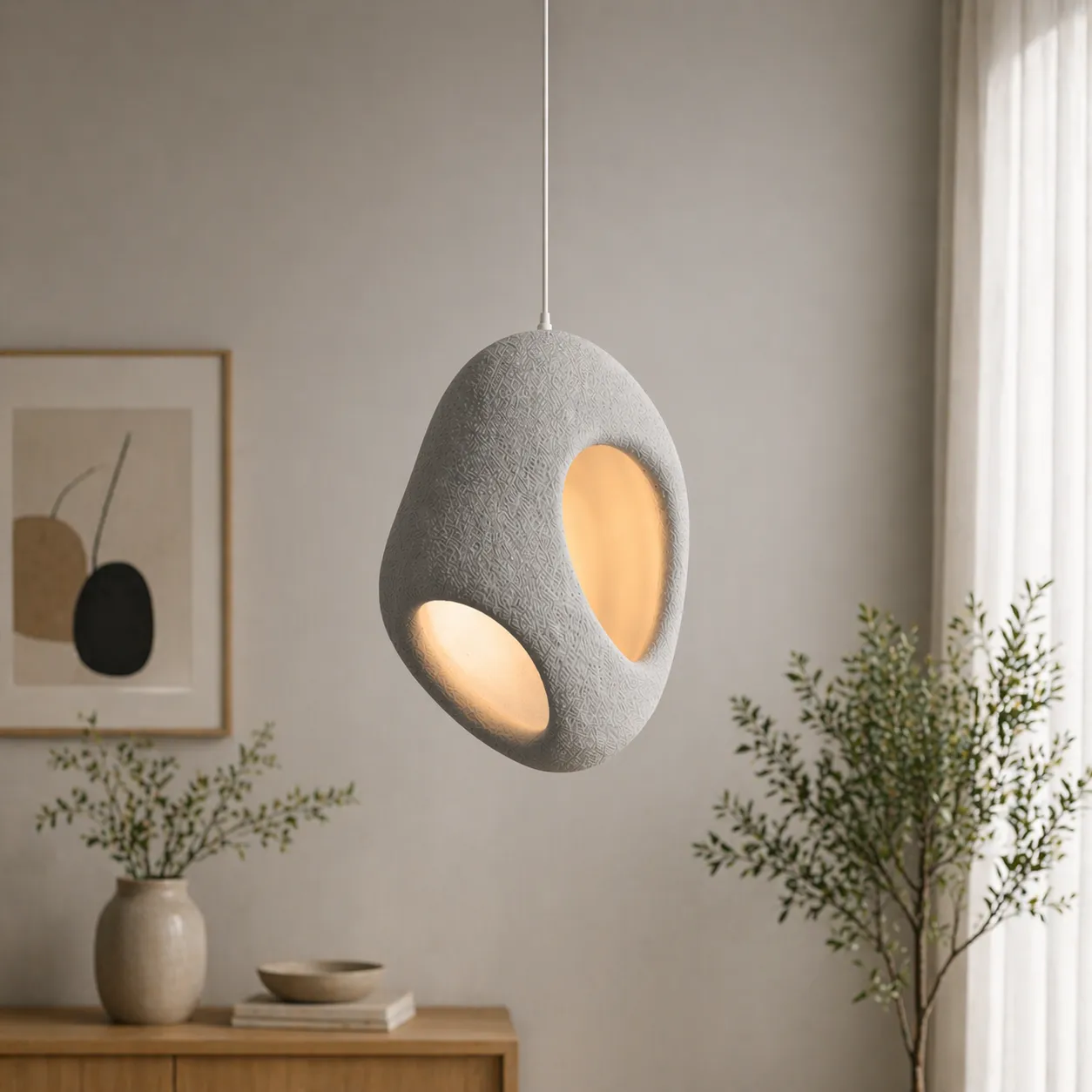 Alessandro Design Foamer lustra suspendata E27 gri 37cm inaltime reglabila