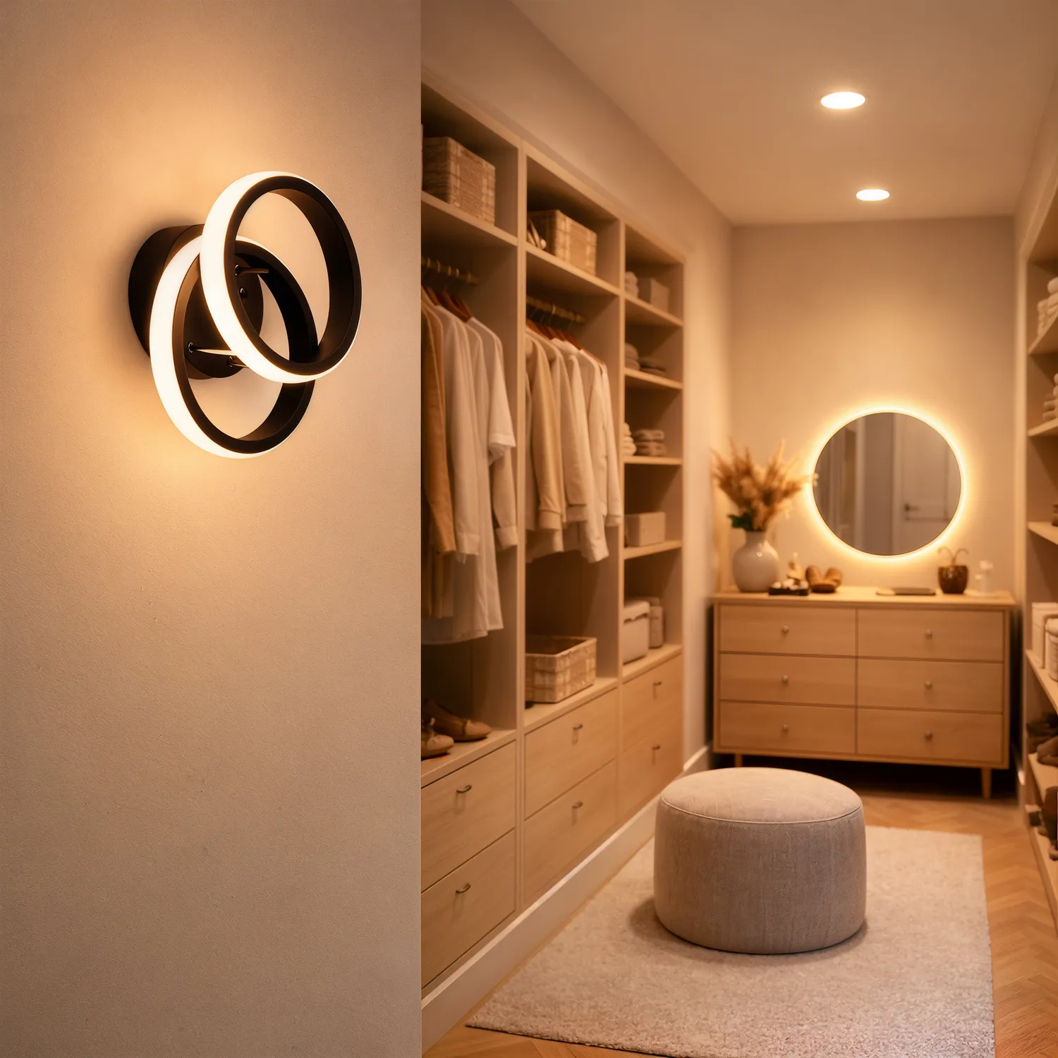 Alessandro Design Vertex Circula lustra LED 21W neagra 2 cercuri