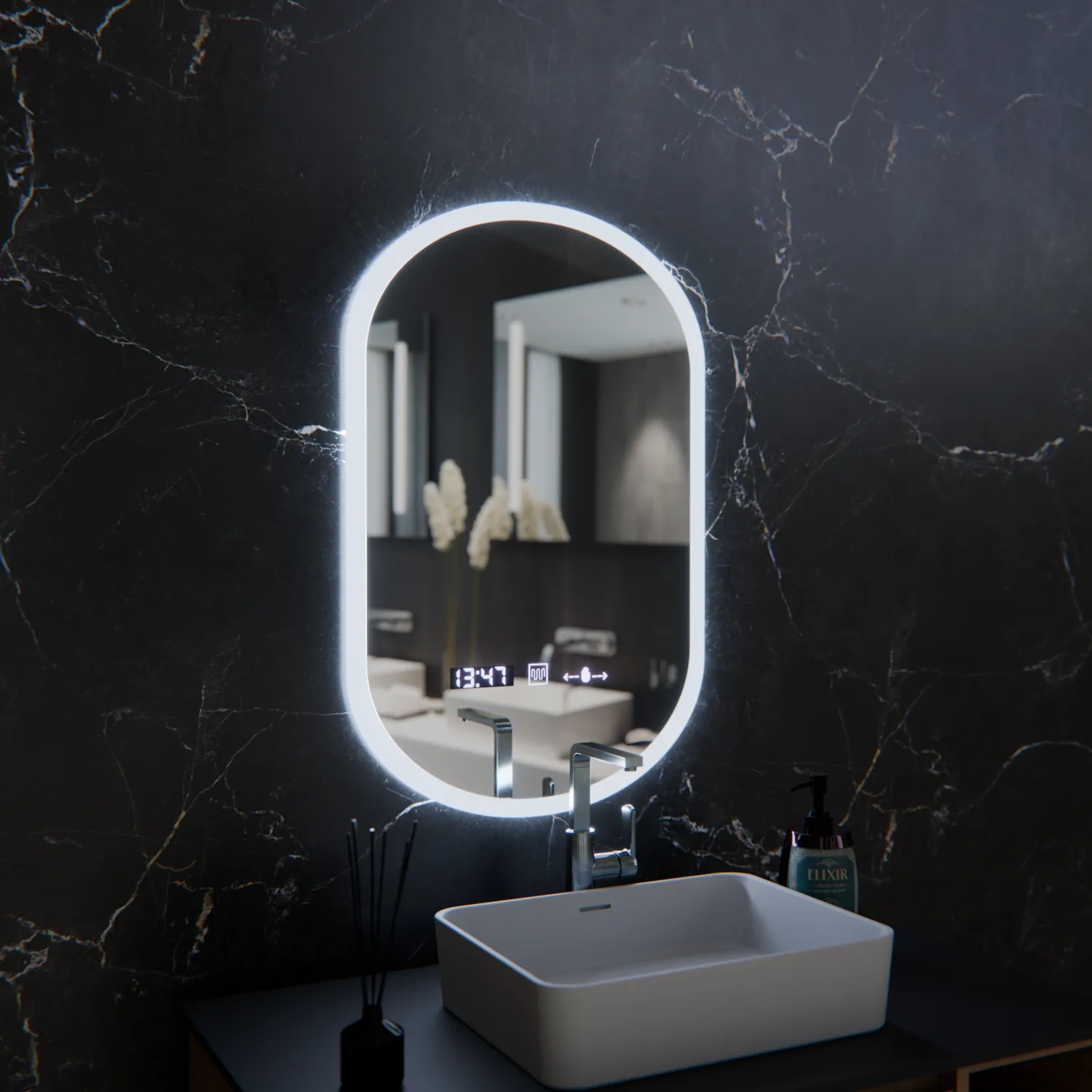 Alessandro Design Lucia oglinda LED 50x80 ovala senzor ceas