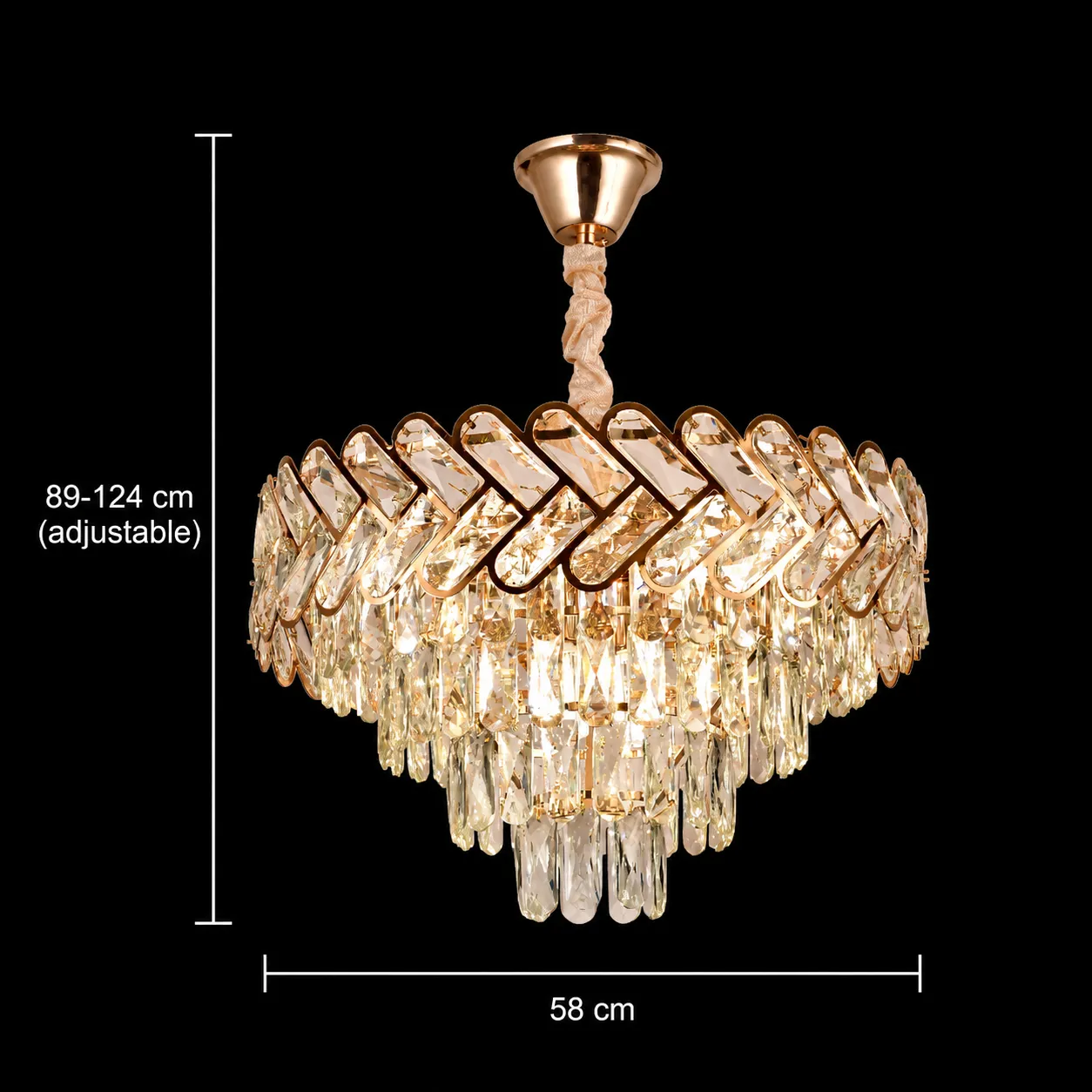 Vector Magno candelabru cristal 8xE14 D58cm auriu