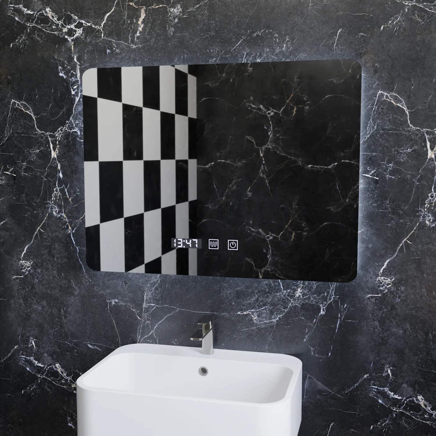 Alessandro Design Artar oglinda LED 80x60 cm cu dezaburire touch