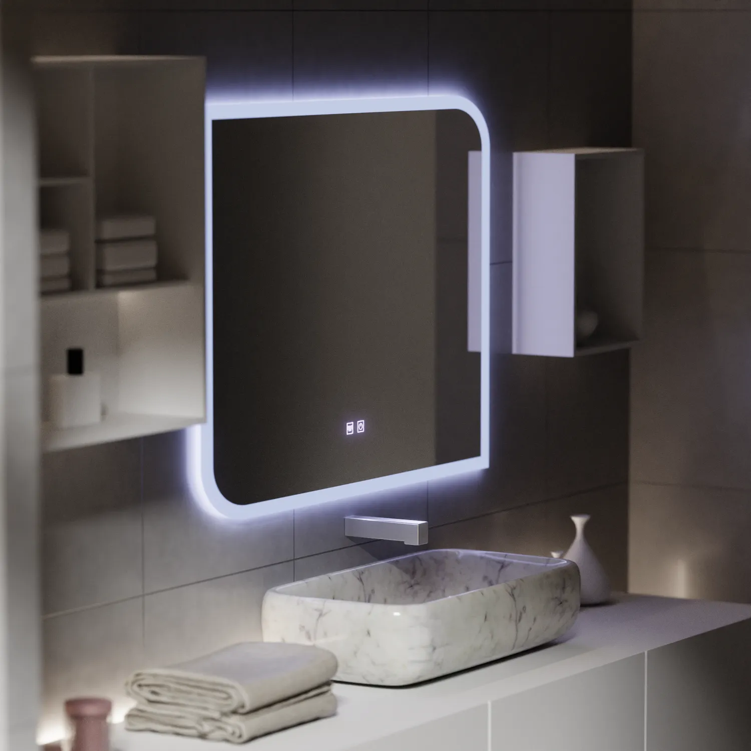 Alessandro Design CLARIVO oglinda LED 80x60cm touch dezaburire