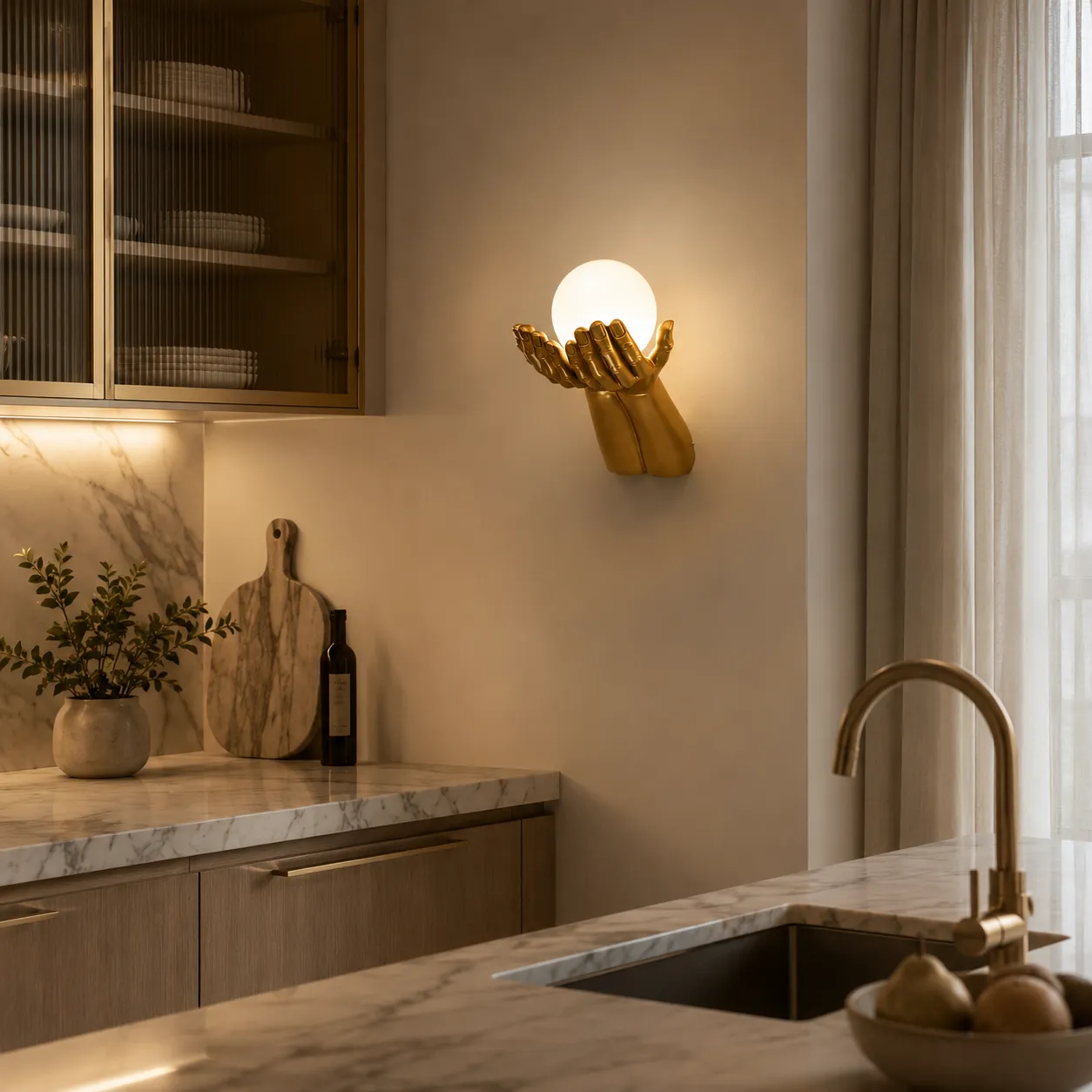 Alessandro Design Ruki aplica perete aurie G9 sticla