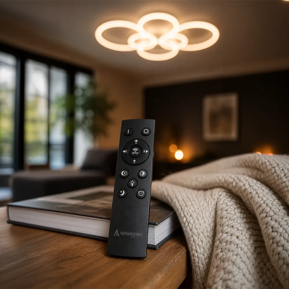 Alessandro Design Betty 82W lustra LED alba 6 cercuri dimabila