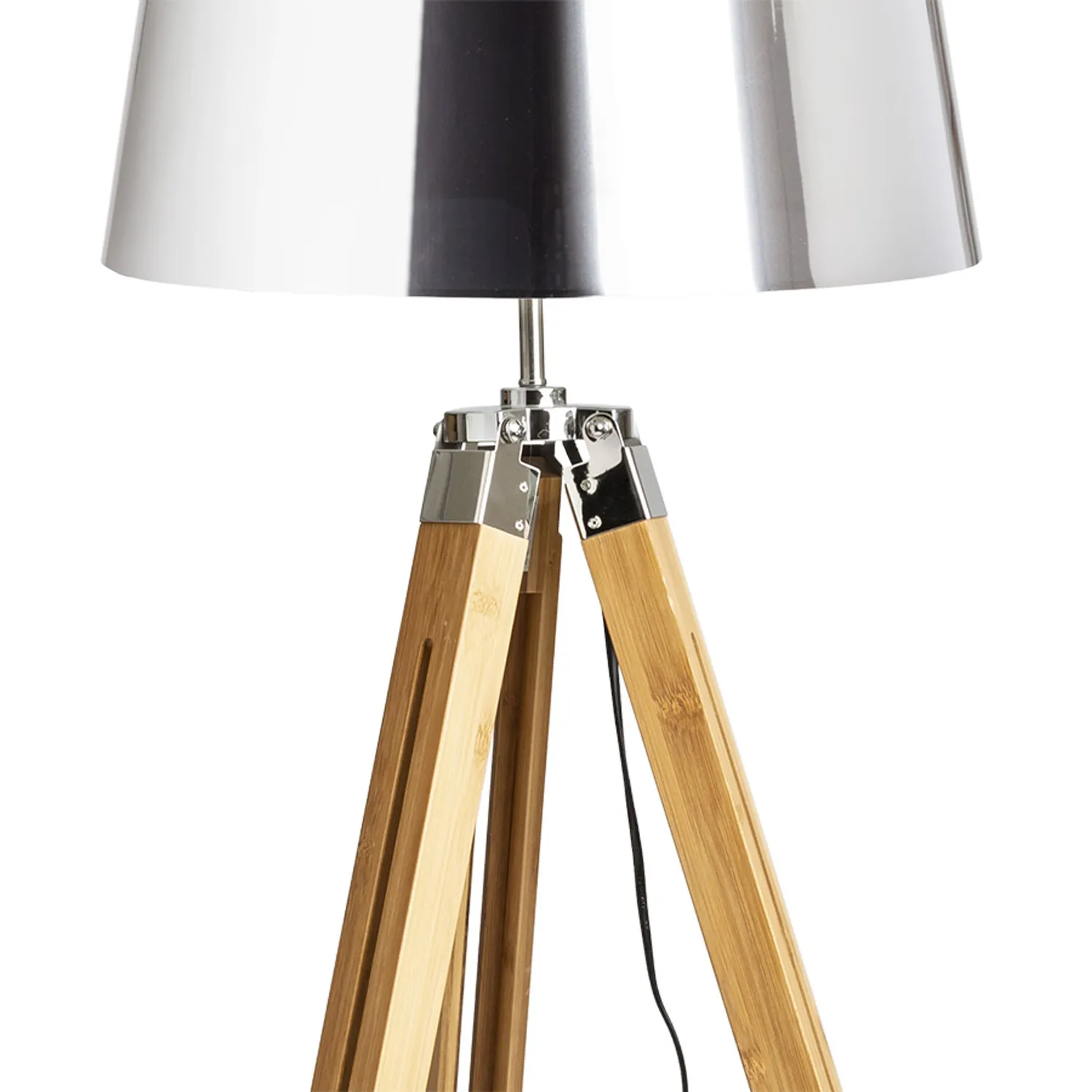 Rendl Light Studio Alvis lampadar E27 crom/bambus inalt