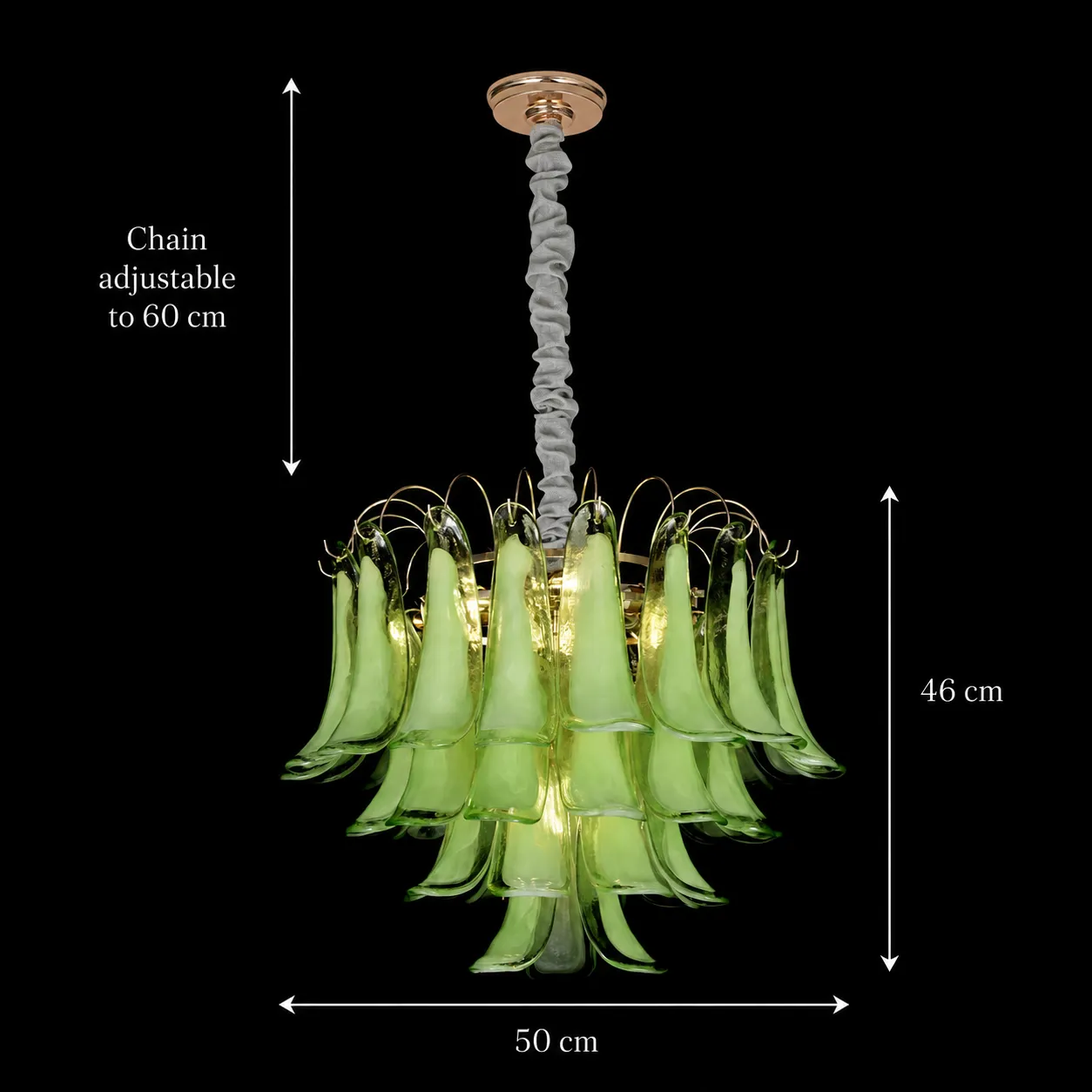 Alessandro Design MURANO Eleganza candelabru cristal verde D50cm