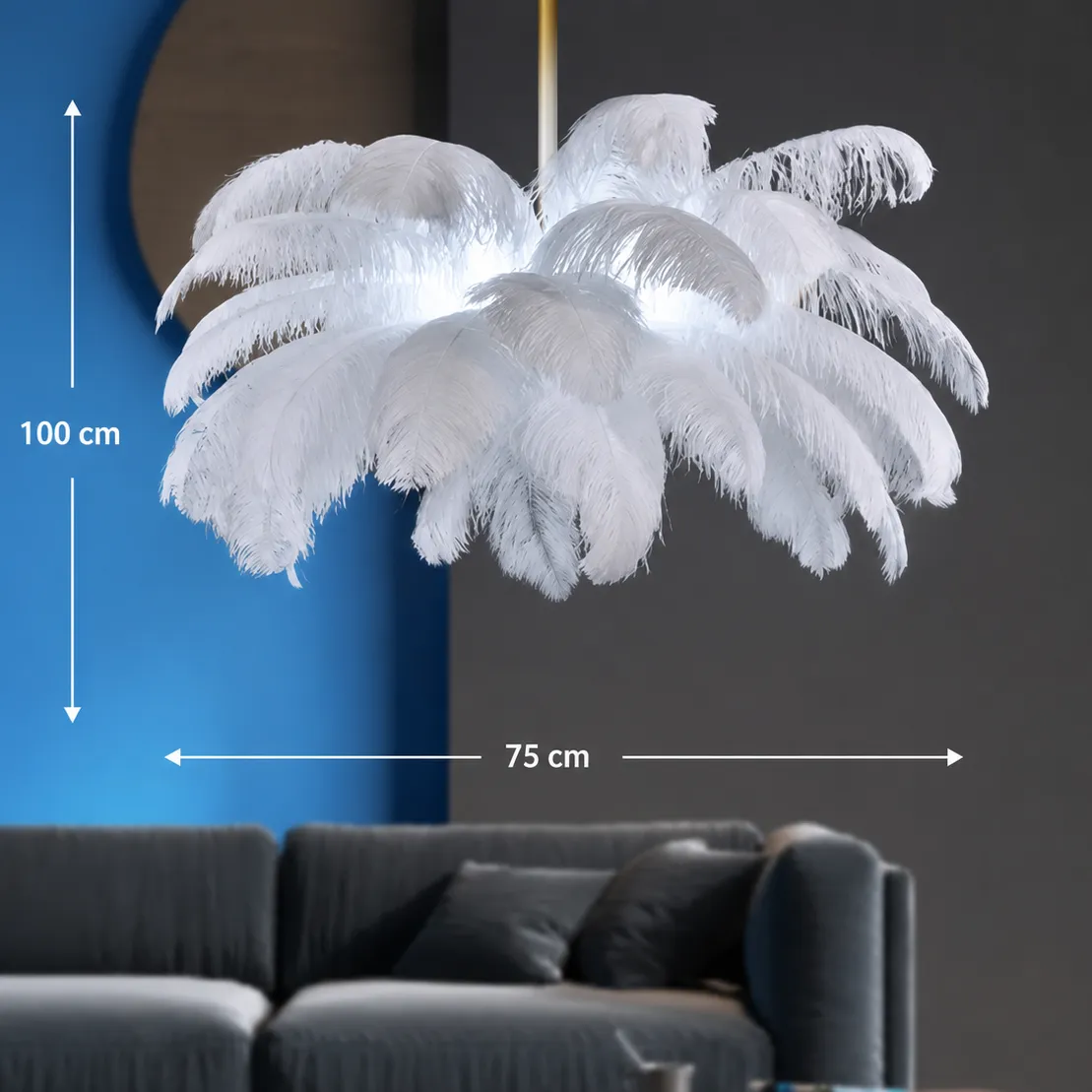 Alessandro Design Minoss lustra pene alba 75cm 8W