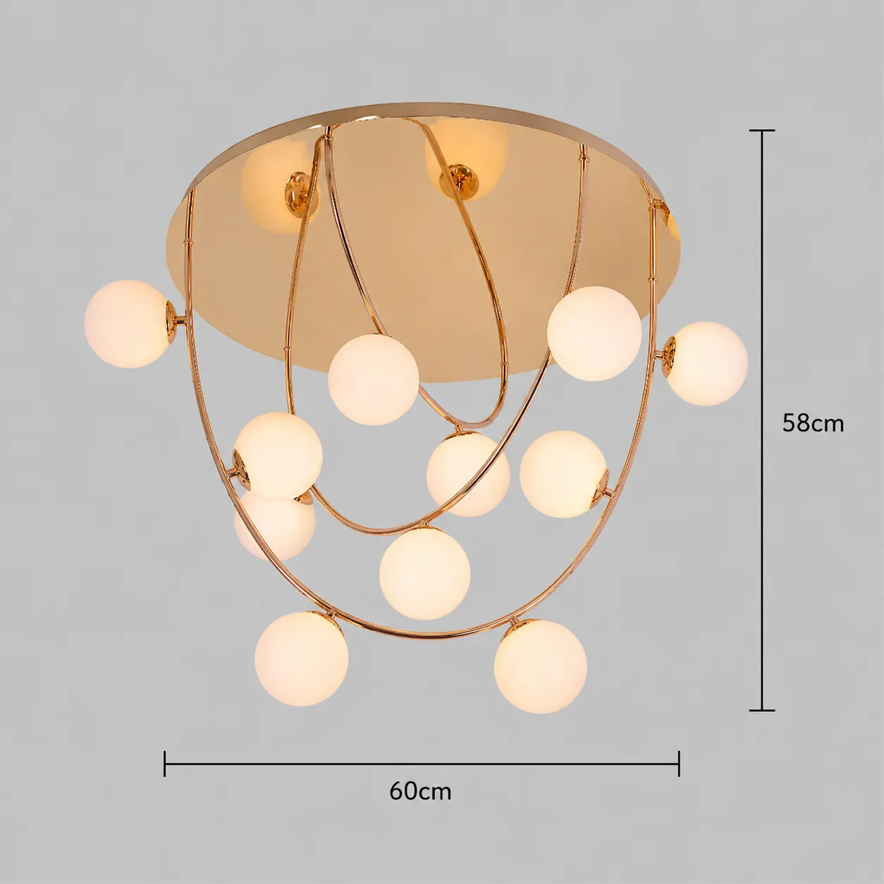 Alessandro Design Quva Magno lustra 11xG9 aurie 60 cm